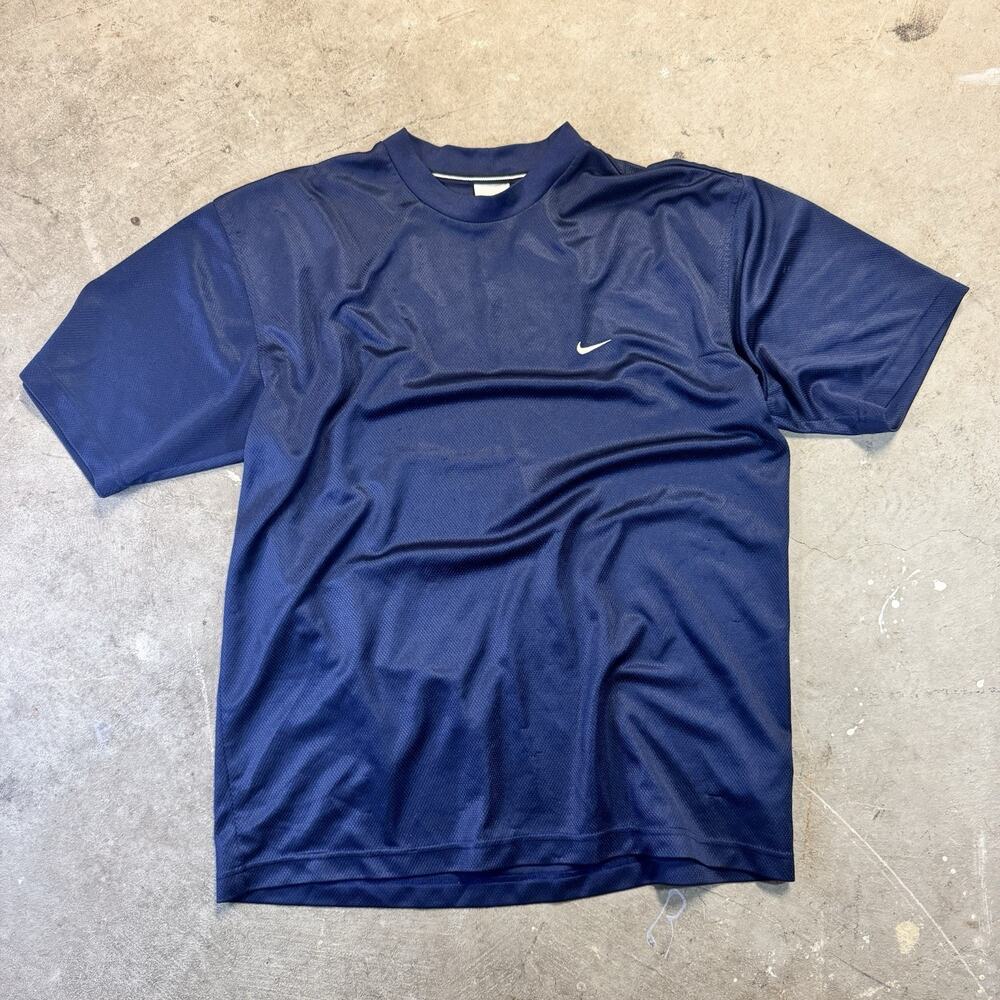 Vintage Y2K 2000s Nike Silver Tag Jersey Shirt Embroidered Swoosh Blue Large